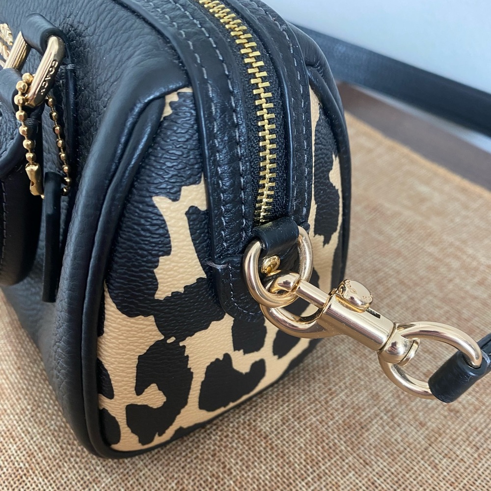 Coach Mini Rowan Crossbody with Leopard-Print Strap - Picture 3 of 7